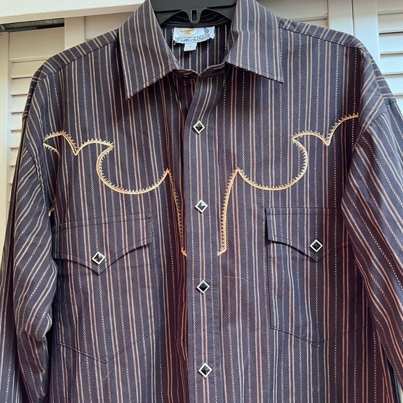 Vintage Panhandle Slim Mens Western Dress Shirt Snap buttons Size Small - Picture 2 of 13